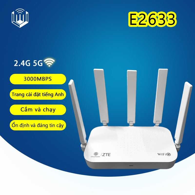 Bộ phát wifi ZTE E2633 5 râu Cục phát sóng wifi AX3000Mbps có mesh