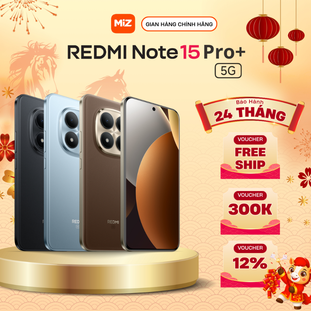 Điện thoại Xiaomi Redmi Note 15 Pro+ (Plus) 5G 12/256GB bản Quốc Tế có tiếng Việt - BH 24 Tháng