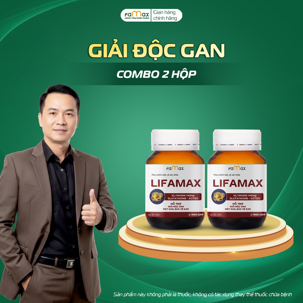 Combo 2 Hộp Giải Độc Gan Lifamax Famax – Hỗ Trợ Mát Gan, Bảo Vệ Gan (Hộp 30 Viên TPBVSK)
