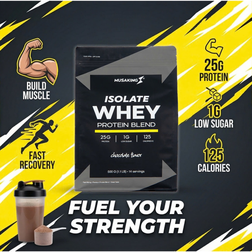 Bột Sữa Tăng cơ Whey Isolate Musaking túi 500g