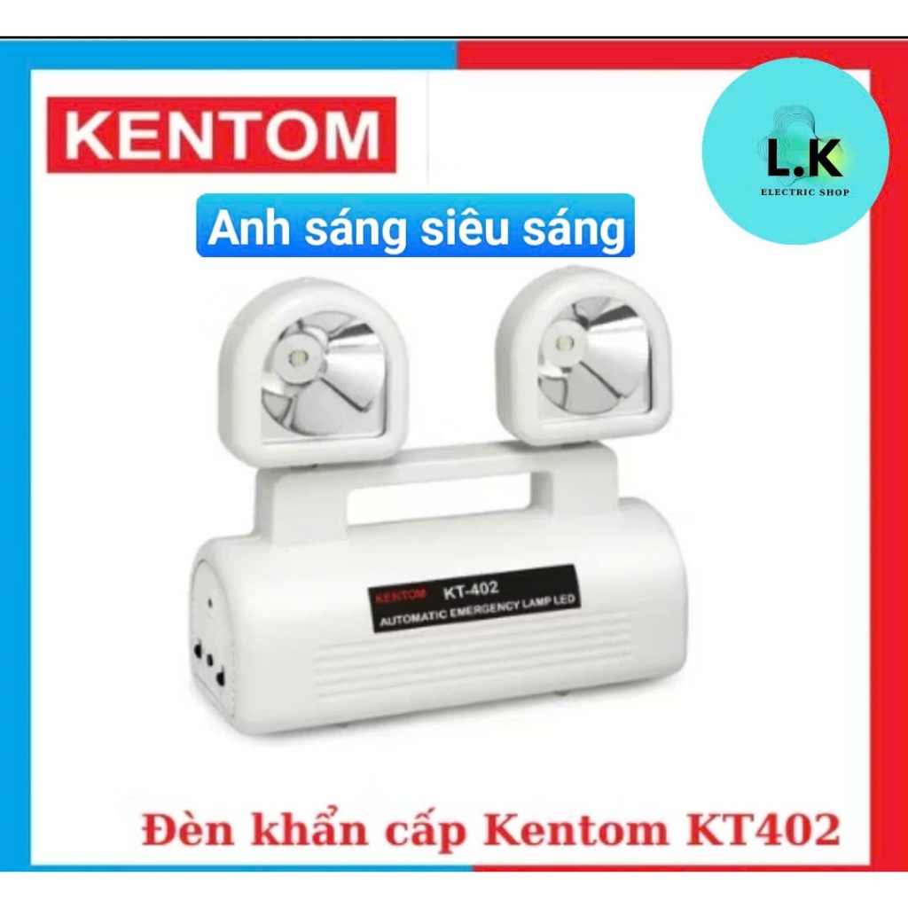 HỎA TỐC-KENTOM - Đèn Sạc Khẩn Cấp CHÍNH HÃNG KT402 LED siêu sáng (mắt mèo) - Ánh Sáng Trắng NTL