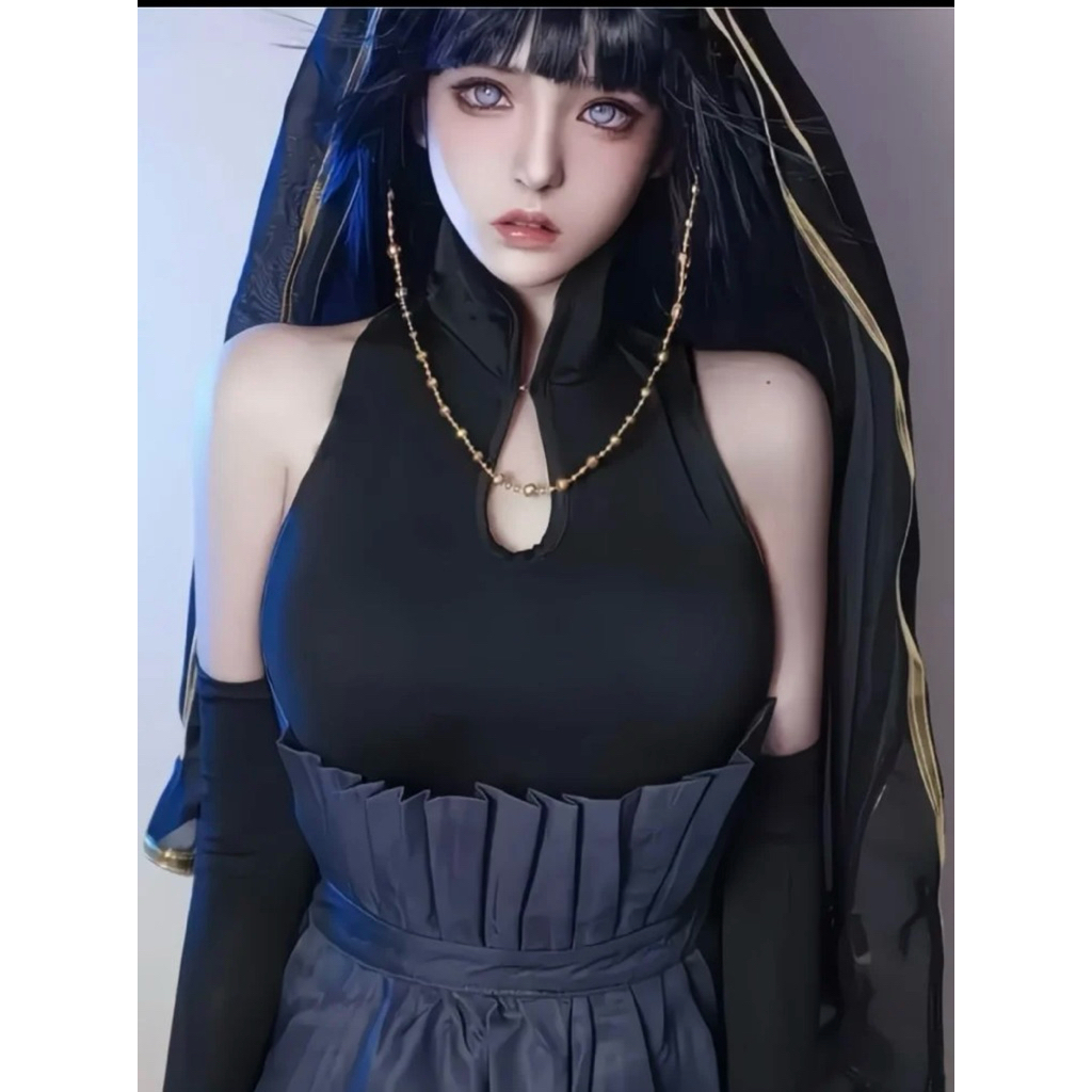 Trang phục Cosplay Hinata lễ cưới váy đen