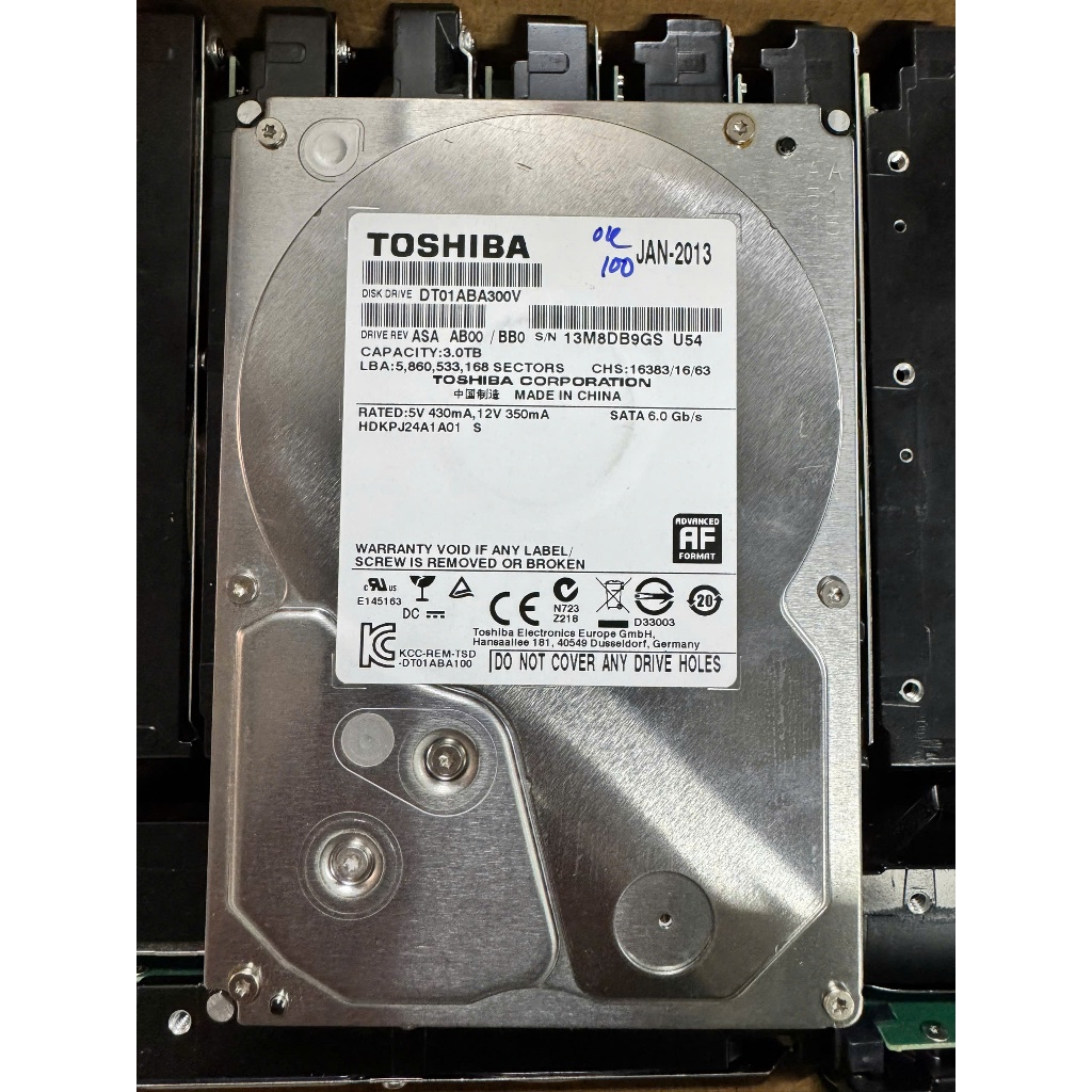 Ổ cứng HDD To.shi.ba 3TB – Model DT01ABA300V – SATA 3 – date 2013