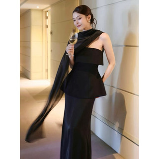 [ Hoả Tốc HN] áo choàng voan tơ óng cột dây nữ dáng dài phối váy dạ hội , đầm dài thanh lịch
