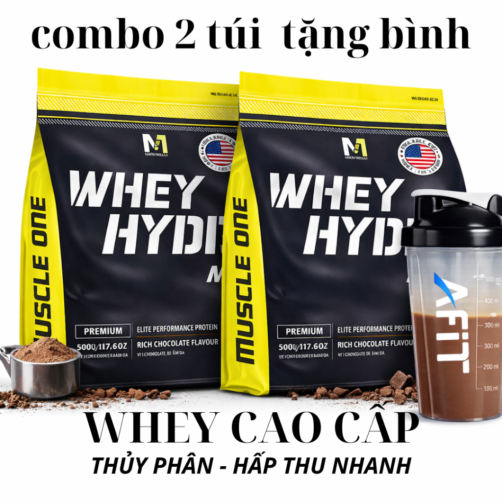 Combo 2 Túi WHEY HYDRO – Whey Thủy Phân 25g Protein – Whey Protein Tăng Cơ Phục Hồi Nhanh–MUSCLE ONE