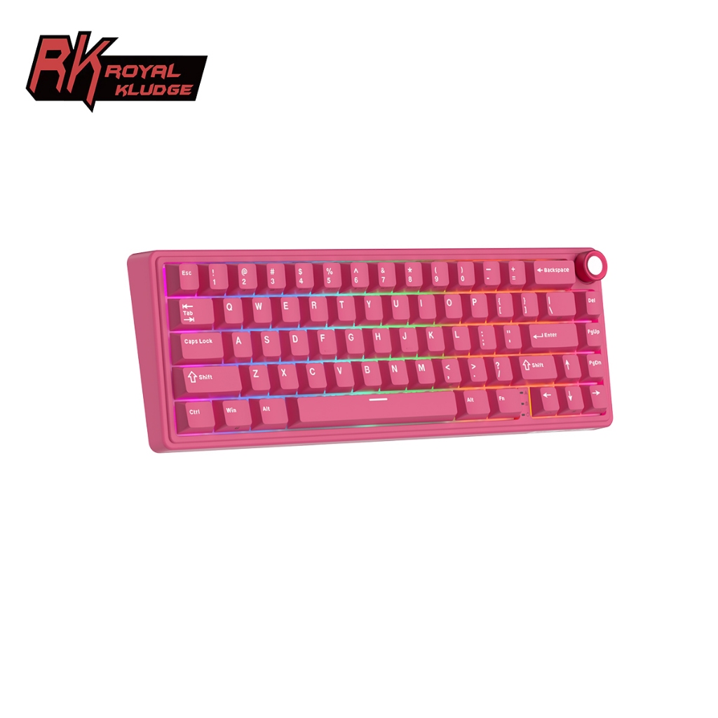Bàn phím cơ RK ROYAL KLUDGE RK R65 Berry Red Gasket có dây hỗ trợ thay thế switch nóng