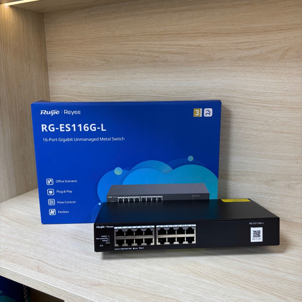 Thiết bị chuyển mạch 16 cổng Ruijie RG-ES116G-L 10/100/1000 Mbps