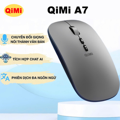 Chuột AI Thông Minh QiMi A7 - Bluetooth & 2.4G, Chuyển Giọng Nói Thành Văn Bản, Dịch Tất Cả Ngôn Ngữ