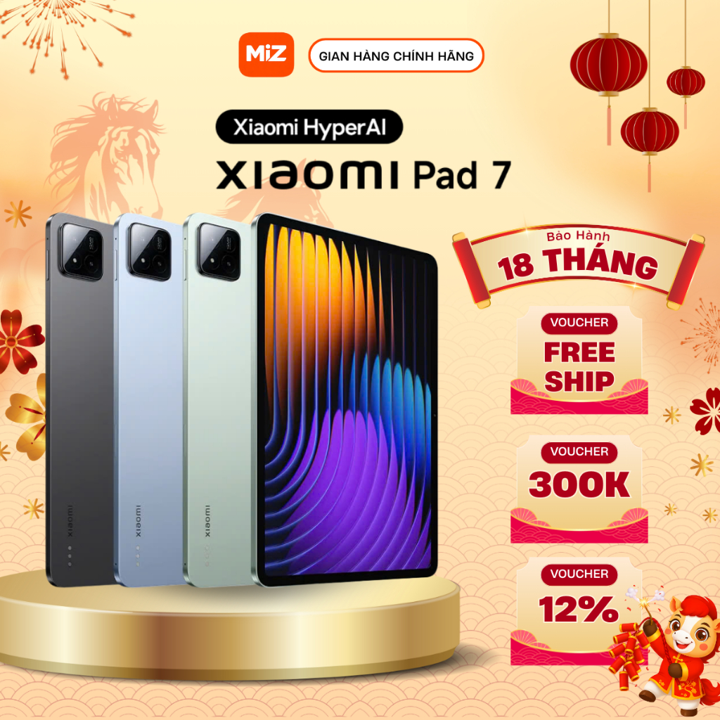 Máy tính bảng Xiaomi Pad 7 8/128GB - 8/256GB màn hình 11.2" 3.2K 144Hz - SD7 - Hyper AI - chính hãng bảo hành 18 tháng