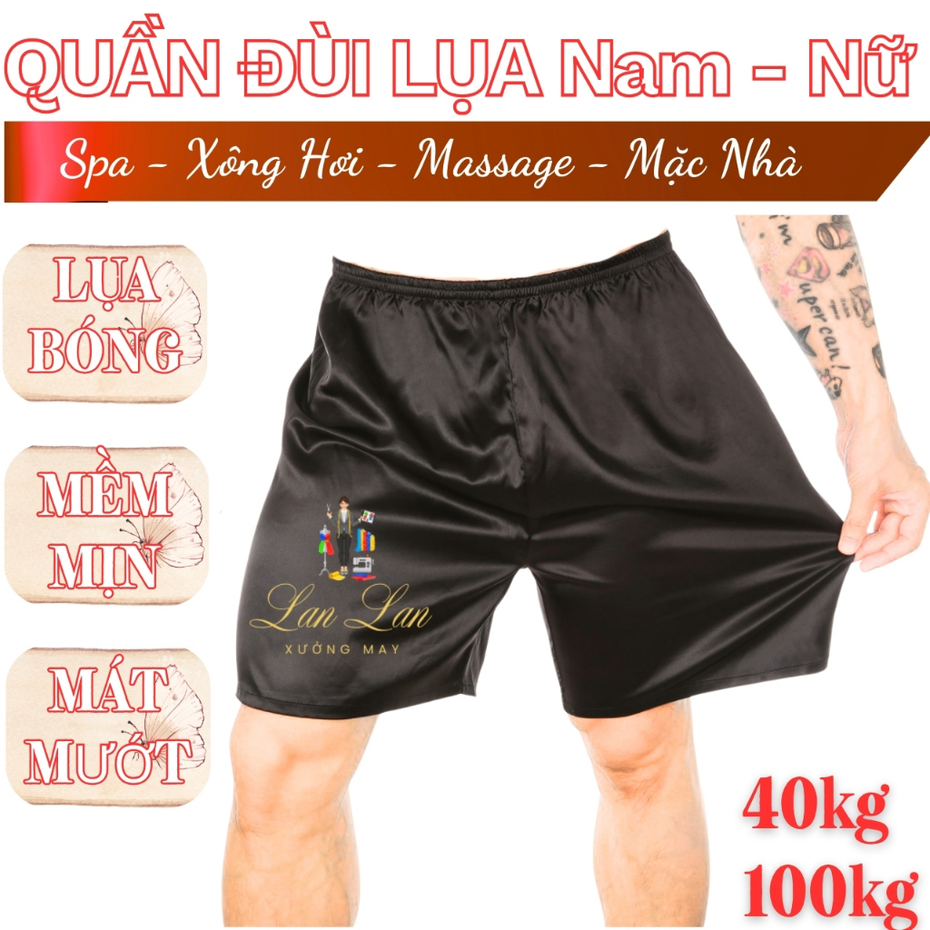 QUẦN ĐÙI LỤA SPA| QUẦN ĐÙI NAM MẶC NGỦ CHẤT PHI LỤA MỀM MỊN, QUẦN MASSAGE, XÔNG HƠI, SPA -HÀNG XƯỜNG