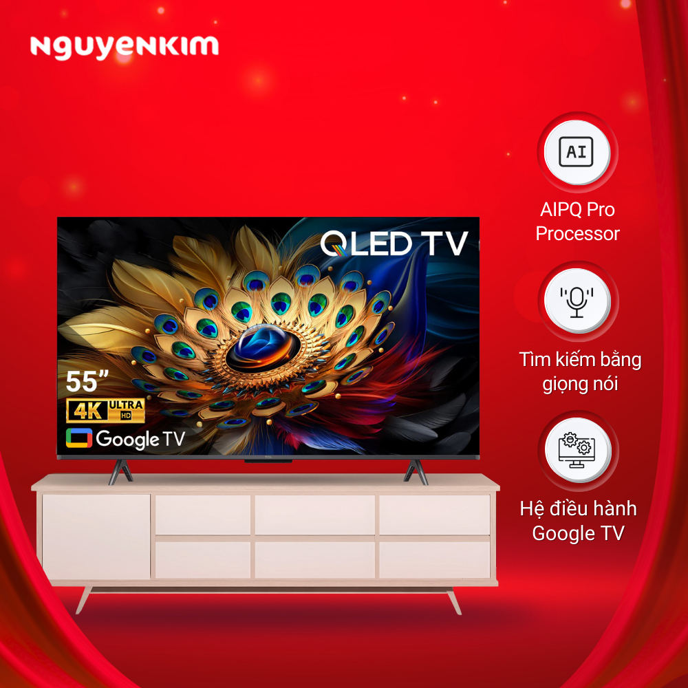 Google Tivi QLED TCL 4K 55 inch 55C655