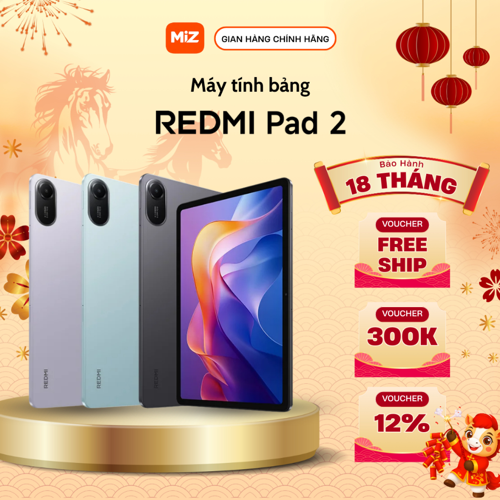 Máy tính bảng Xiaomi Redmi Pad 2 WIFI , Pad SE 11" 4/128GB - 6/128GB - 8/256GB - Chính hãng bảo hành 18 tháng
