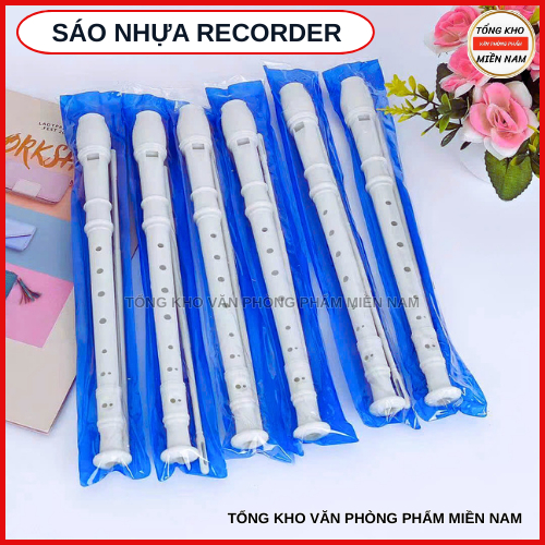 Sáo nhựa Recorder 8 lỗ tông G cao cấp dễ thổi dễ chơi cho học sinh, Sáo dọc 8 lỗ