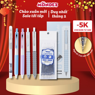 Hộp 10 Bút Gel Nước CLASSMATE 0.5mm, Bút Gel Bấm, Gel Nắp Có Ruột Thay Thế Nét Đều Đẹp, Viết Êm Trơn