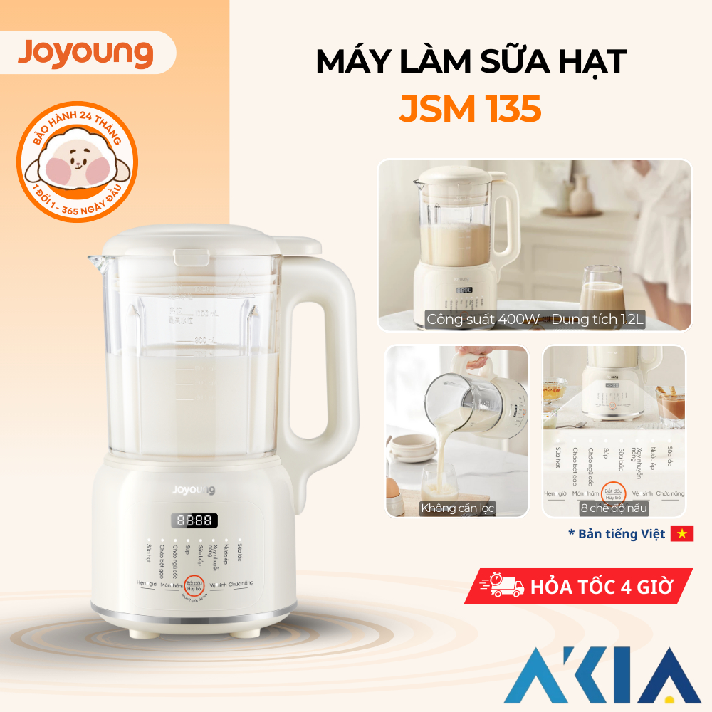 Máy làm sữa hạt Joyoung JSM-135 - Dung tích 1.2L, Công suất 400W - Bản tiếng Việt, Bảo hành 24 tháng