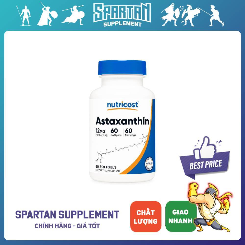 Nutricost Astaxanthin 12mg – Hỗ Trợ Da & Thị Lực
