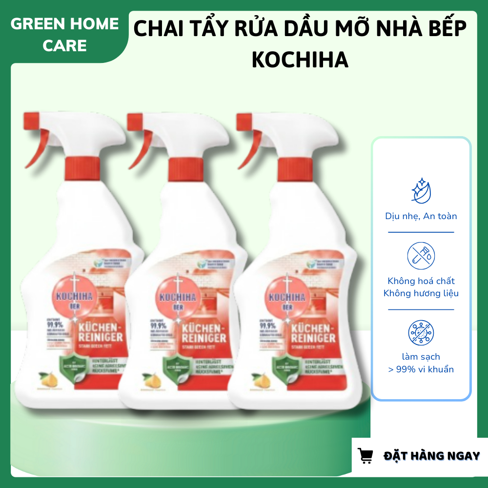 Chai Tẩy Rửa Dầu Mỡ Nhà Bếp Đa Năng KOCHIHA - Làm Sạch Dầu Mỡ, L.o.ạ.i B.ỏ Vết Bám 100% - GREEN HOME