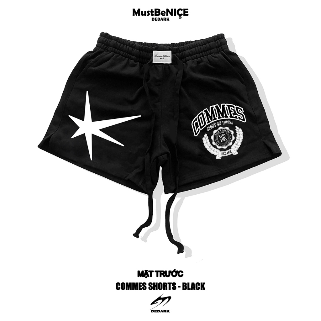 Quần Short 𝐂𝐎𝐌𝐌𝐄𝐒 BLACK DEDARK nam/nữ.