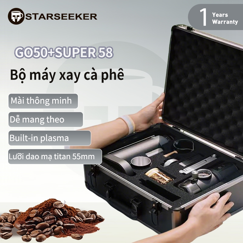 Starseeker bộ Go50+Super58 Máy xay hạt cà phê máy xay cà phê mini máy móc không dây Italian coffee