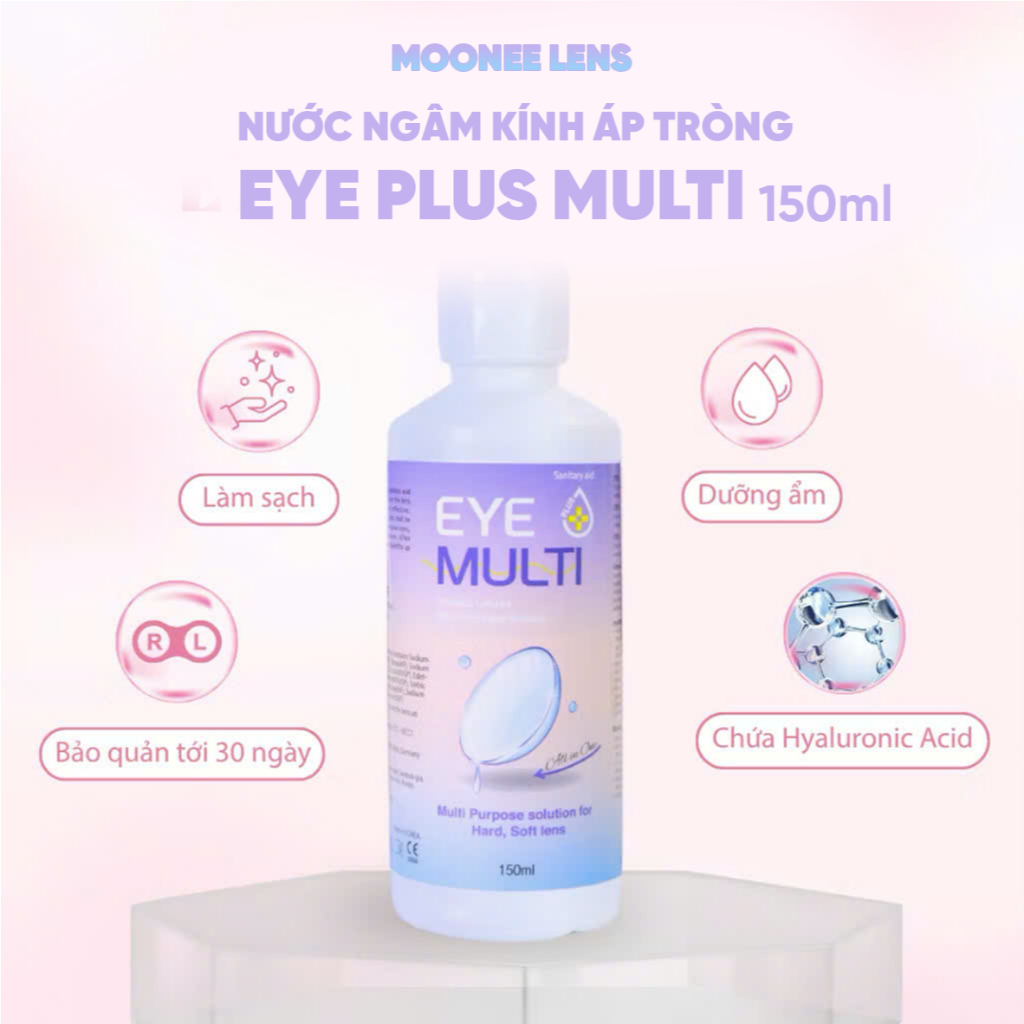 Nước Ngâm Kính Áp Tròng Eye Plus Multi/ Eye Multi 150ml Cấp Ẩm & Bảo Quản Kính Áp Tròng - MOONEE LEN