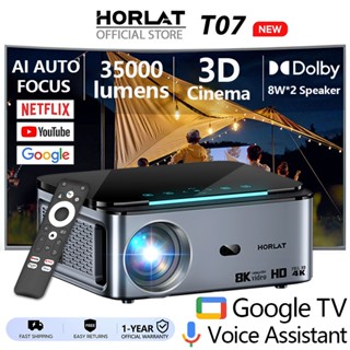 Horlat T07 8K máy chiếu phòng ngủ Độ sáng cao 35000LM Hỗ trợ netflix 1080P Projector Google TV Loa Dolby 8W*2