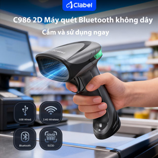Claebl C986 Máy quét không dây Bluetooth, công nghệ CMOS, quét mã QR, quét 2D, quét liên tục dành cho phần mềm bán hàng.