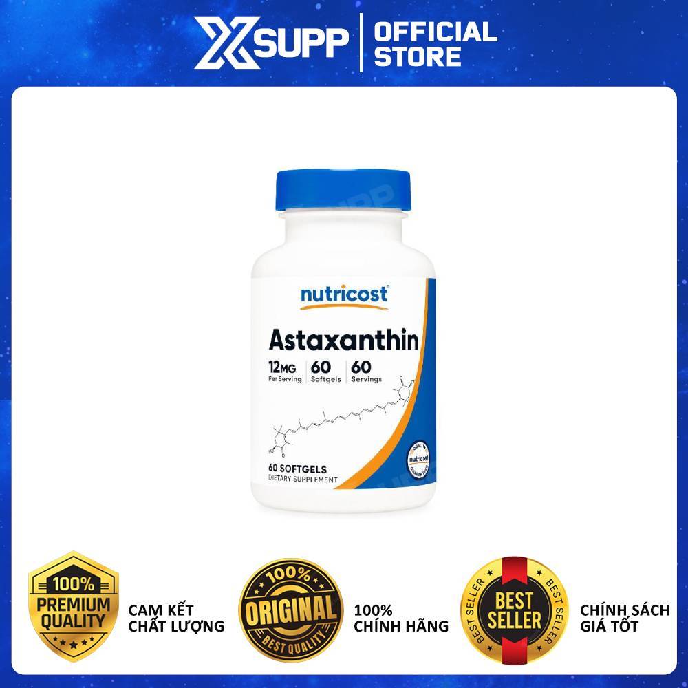 Nutricost Astaxanthin 12mg  – Hỗ Trợ Chống Lão Hoá Sớm