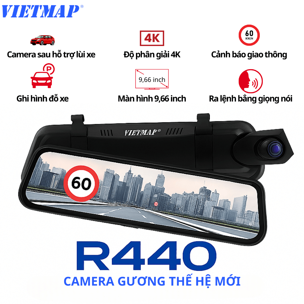 [2025] Camera Hành Trình Vietmap R440 Ghi Hình 4K, Cảnh Báo Thông Minh, Lái Xe An Toàn