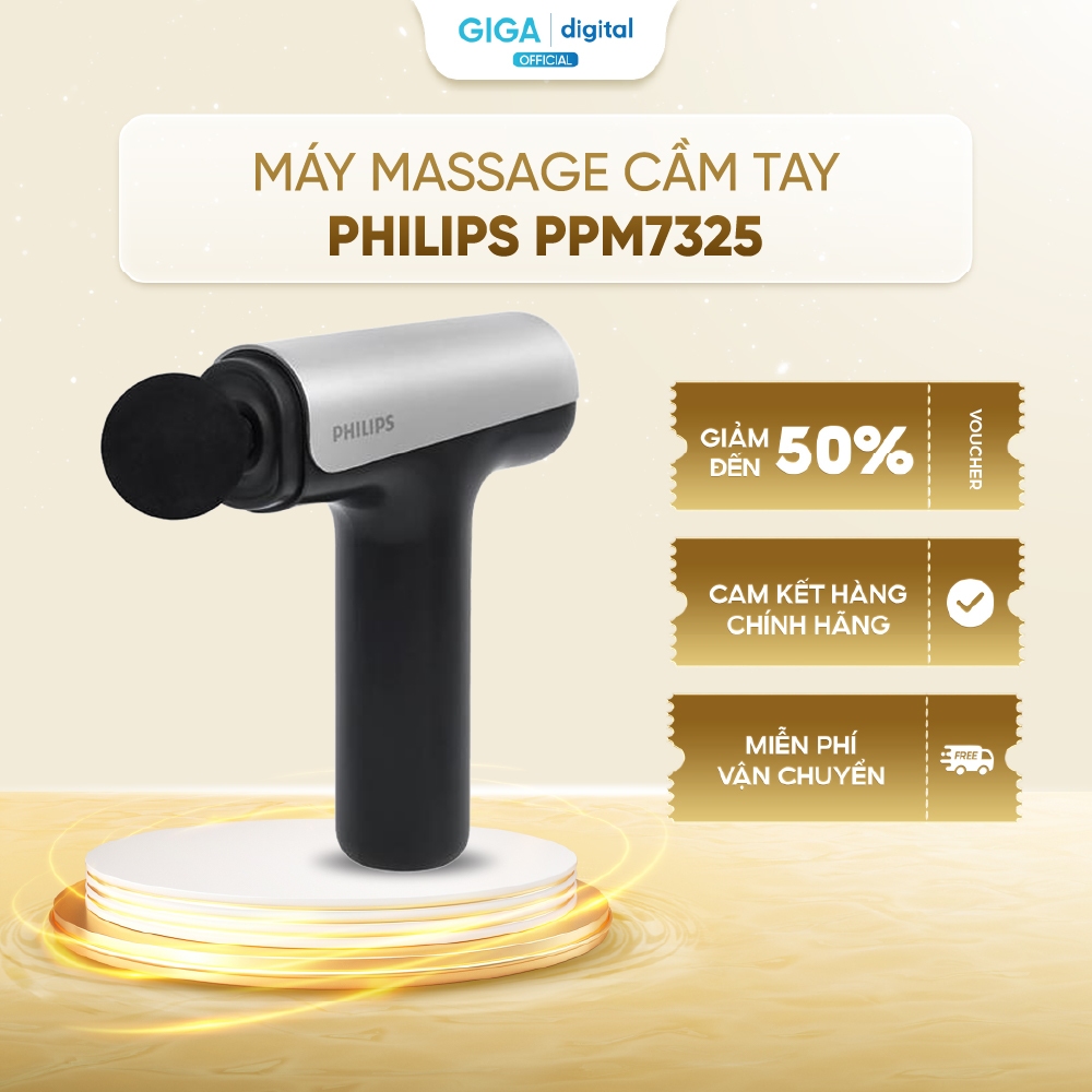 Máy massage cầm tay Philips PPM7325 - 5 chế độ massage - 6 đầu phụ kiện đi kèm - Pin 2500mAh