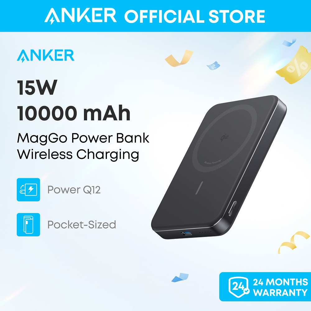 [Hot] Pin dự phòng Anker MagGo Power Bank siêu mỏng 10000mAh từ tính bộ sạc di động được chứng nhận Qi2 15W A1664