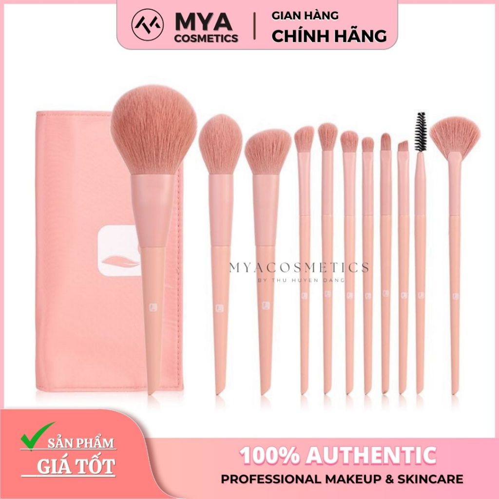 Bộ Cọ Cá Nhân LUU’S Secret 12 Cây Lông Thú, Kèm Bông Mút Đánh Nền Và Túi Đựng Cọ Siêu Xinh
