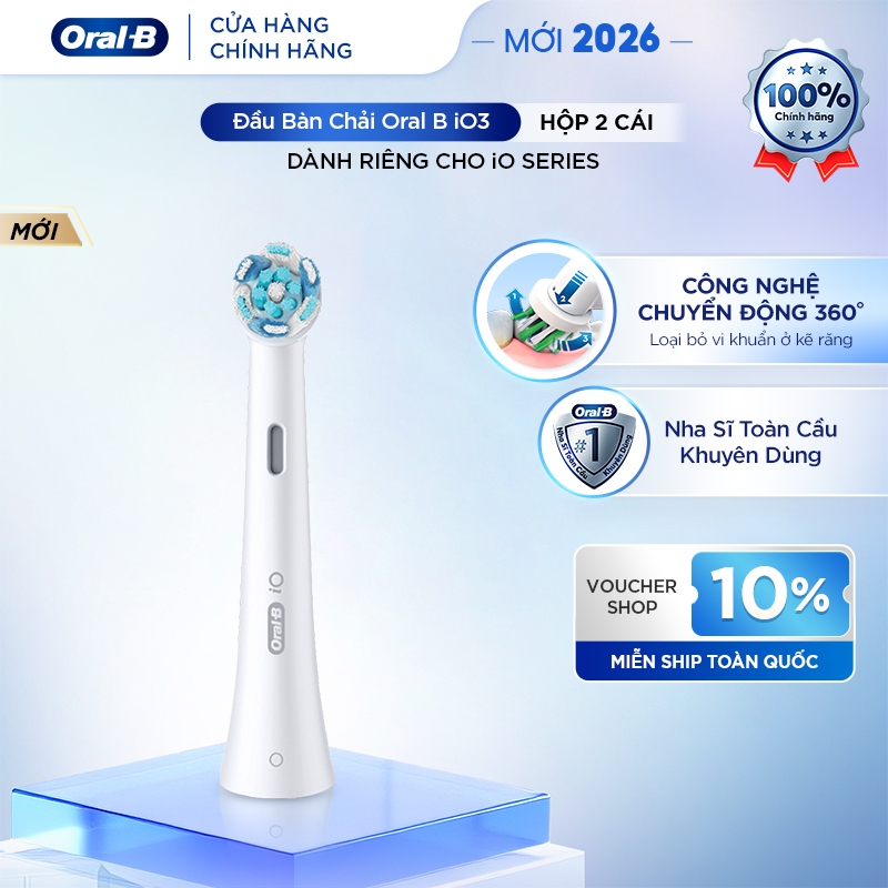 [MỚI 2026] Đầu Bàn Chải Điện ORAL B iO3 Chính Hãng 100%, Sạch Sâu, Công Nghệ Bảo Vệ Nướu Chủ Động