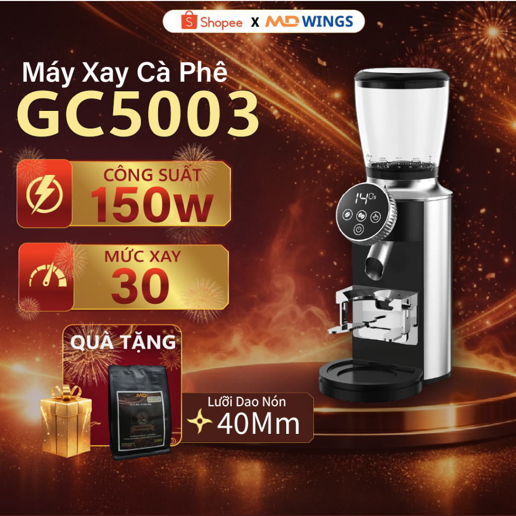 Máy máy xay cà phê  MDWINGS GC5003 ,thép không gỉ cao cấp kích thước lưỡi 40mm, Bh12 tháng
