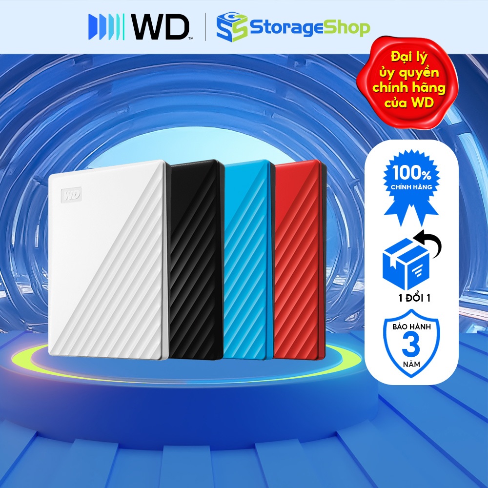 Ổ Cứng Di Động HDD WD My Passport 2.5" USB 3.2 1TB|2TB|4TB|5TB BH 3NĂM Chính hãng 1 đổi mới 1