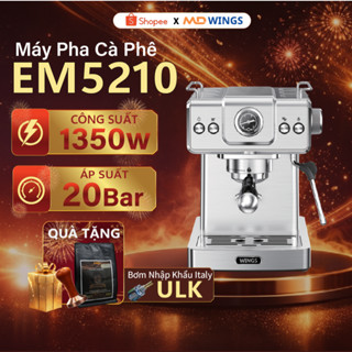 Máy pha cà phê Espresso MDWINGS EM5210 Tay cầm 51mm, Áp lực 20 bar, công suất 1350W, dung tích 1,8 lít - BH 12 tháng