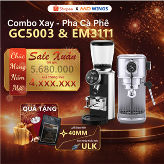 Combo cà phê máy pha MDWINGS EM3111 và MDWINGS GC5003 ( dùng cho gia đình)-bảo hành 12 tháng