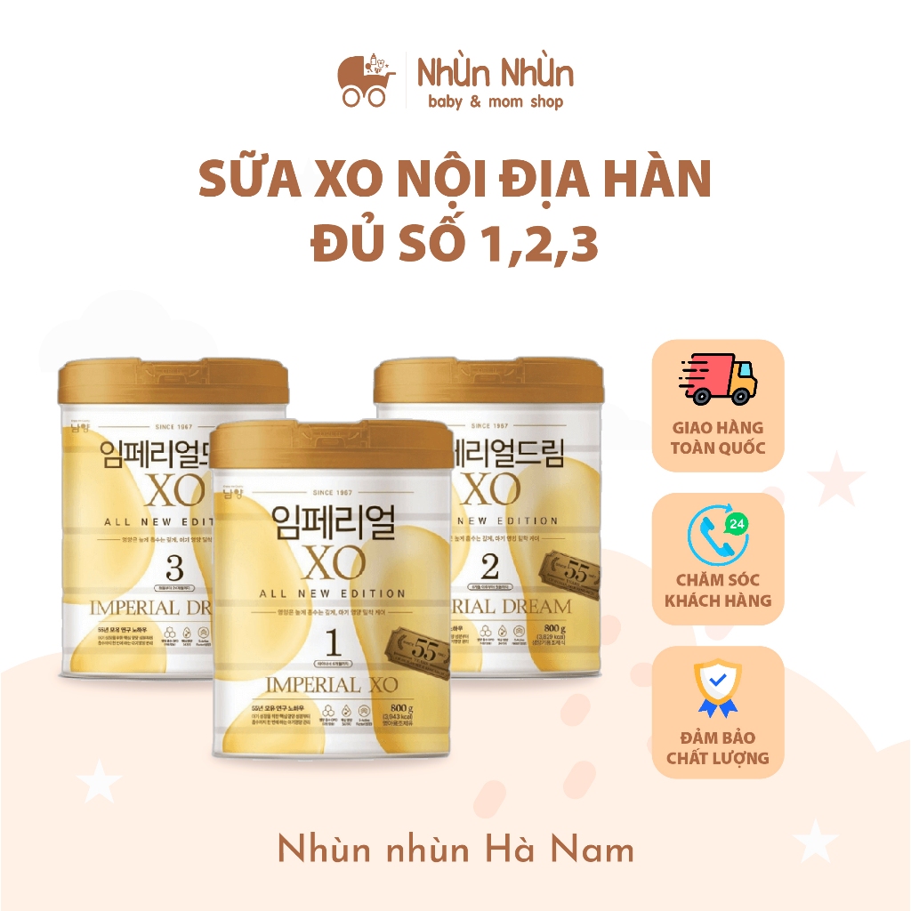 (Nhùn Nhùn) Sữa bột Namyang XO số 1,2,3 (CÓ TEM) mẫu mới nội địa Hàn 800g - Hàng Chính Hãng