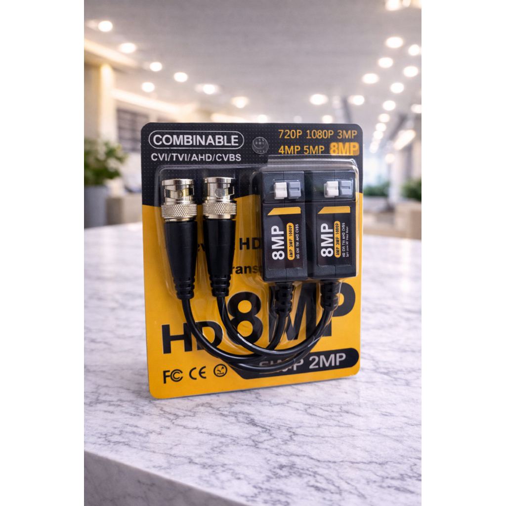 Video Balun 8MP hỗ trợ camera AHD/CVI/TVI/CVBS
