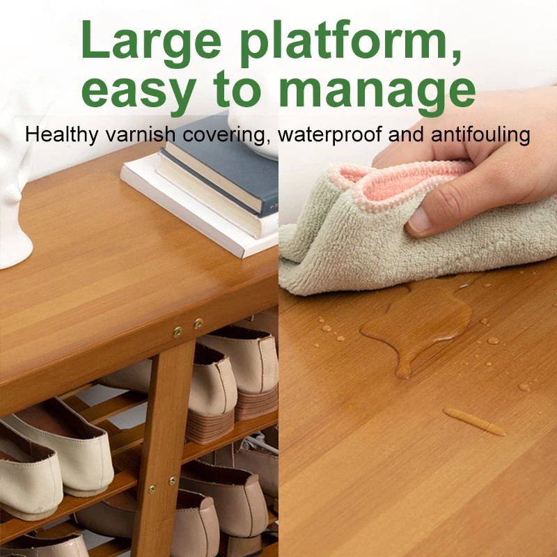 Ghế thay giày tre 20-100cm có thể dùng làm giá để giày Tiết kiệm không gian và chống nấm mốc | BigBuy360 - bigbuy360.vn