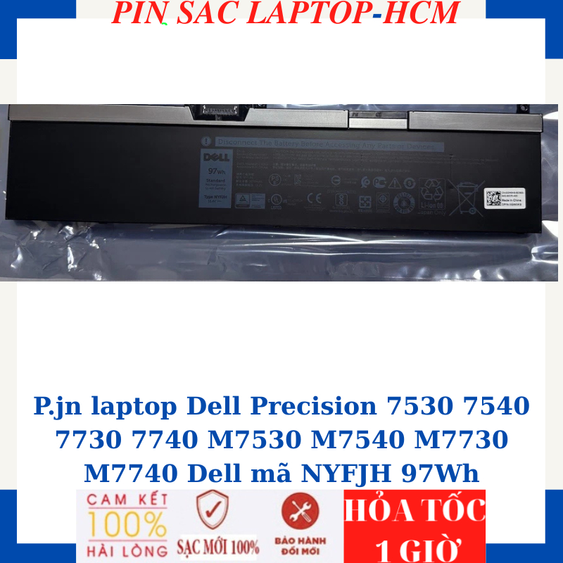 Sạc Pin Dell Precision 7530 7540 7730 7740 M7530 M7540 M7730 M7740 Dell mã NYFJH 97Wh