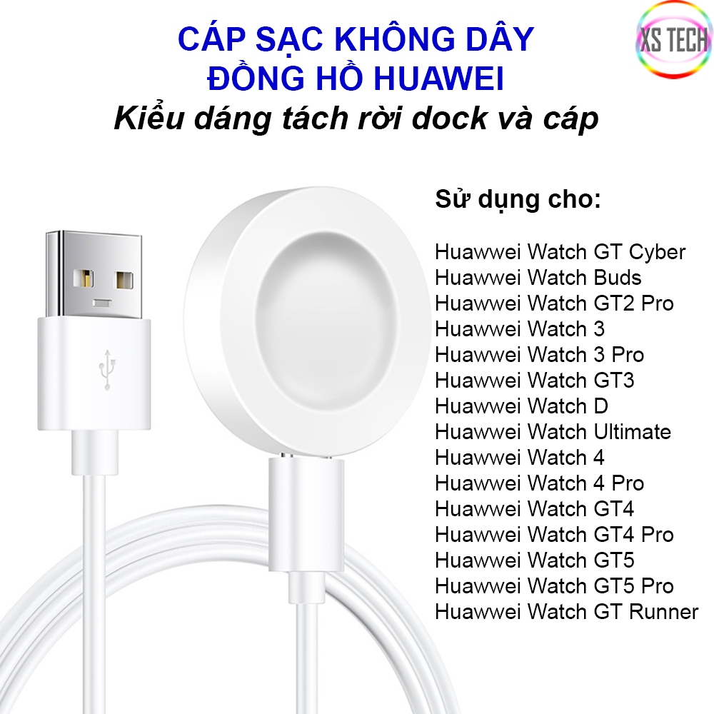 Cáp sạc không dây Huawei Watch 3 4 / 3 Pro / 4 Pro / GT Runne / GT4 / GT5 / GT4 Pro / GT5 Pro / D / 