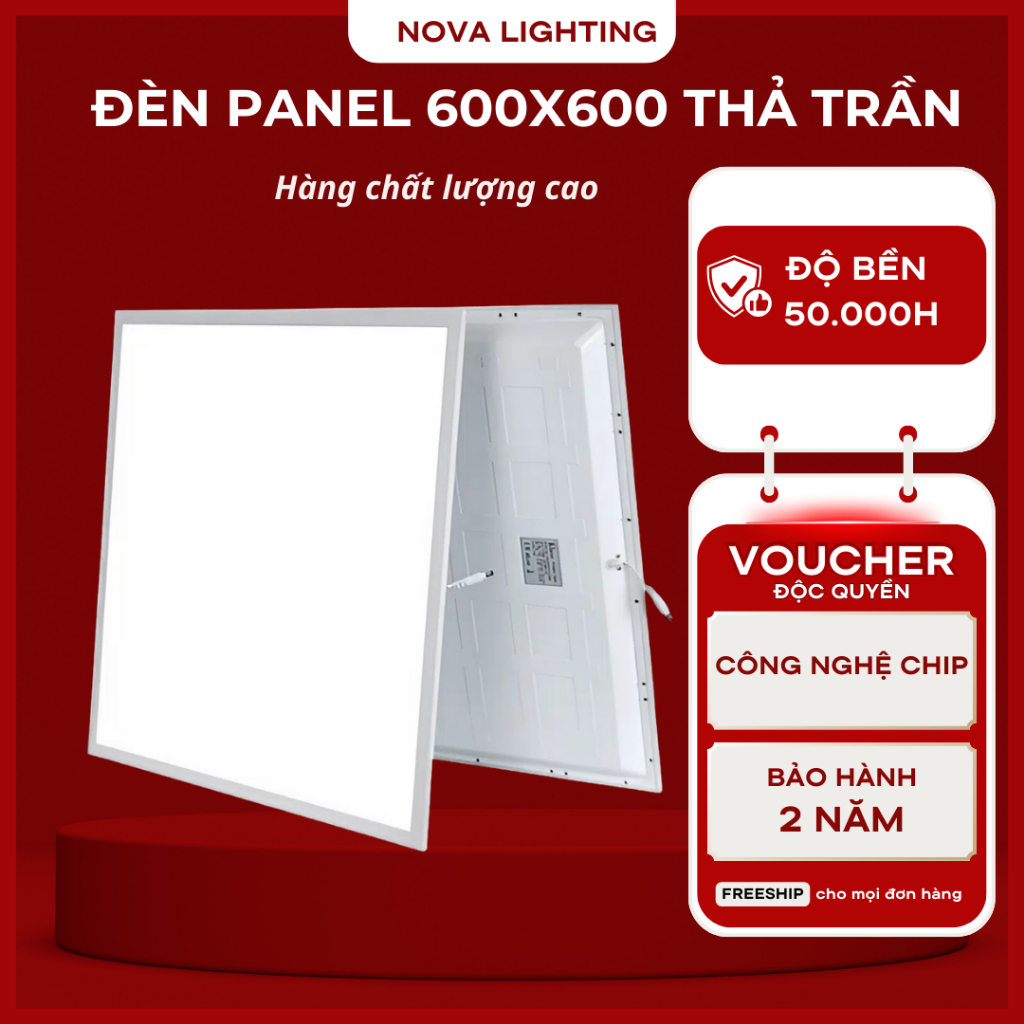 Đèn led Panel, Đèn Panel ốp nổi 60x60cm, Panel Vuông Nổi 50W 60W 80W 100W, A/s Trắng-Vàng, BH 3 năm