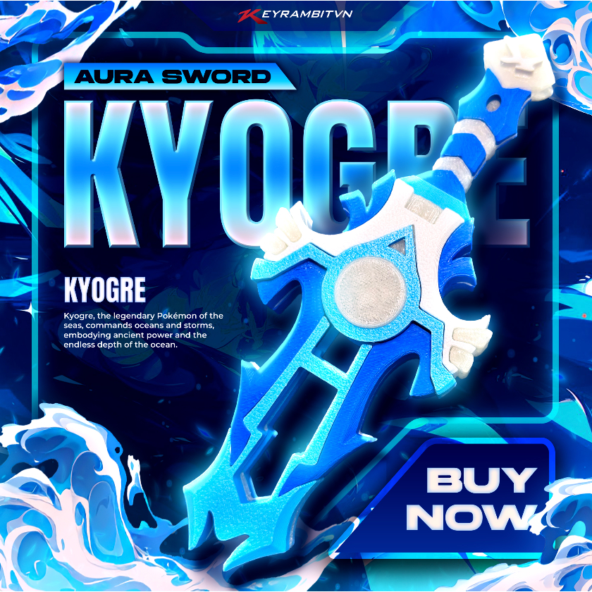 [POKÉMON] Kiếm Kyogre - Ocean Sovereign Blade - Phụ Kiện Trưng Bày - Keyrambitvn