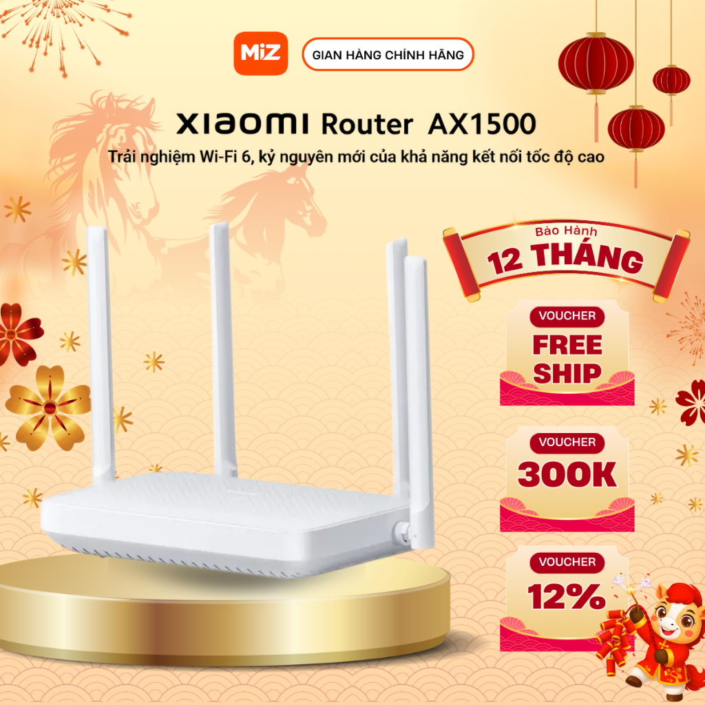 Bộ Phát Sóng Wifi Xiaomi Router AX1500 EU Gigabit Edition - Bảo Hành 12 Tháng