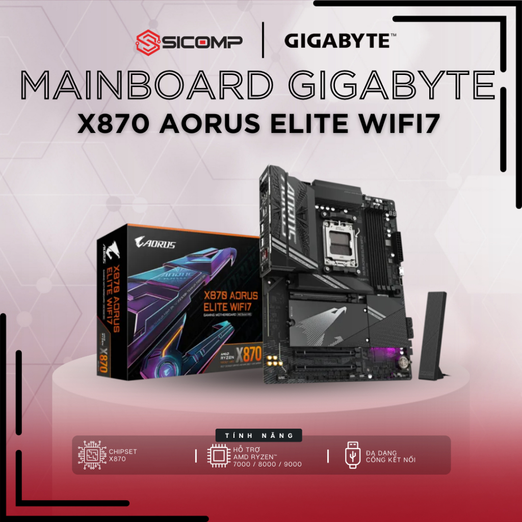 [ FV] MAINBOARD GIGABYTE X870 AORUS ELITE WIFI7, BẢO HÀNH 36 THÁNG