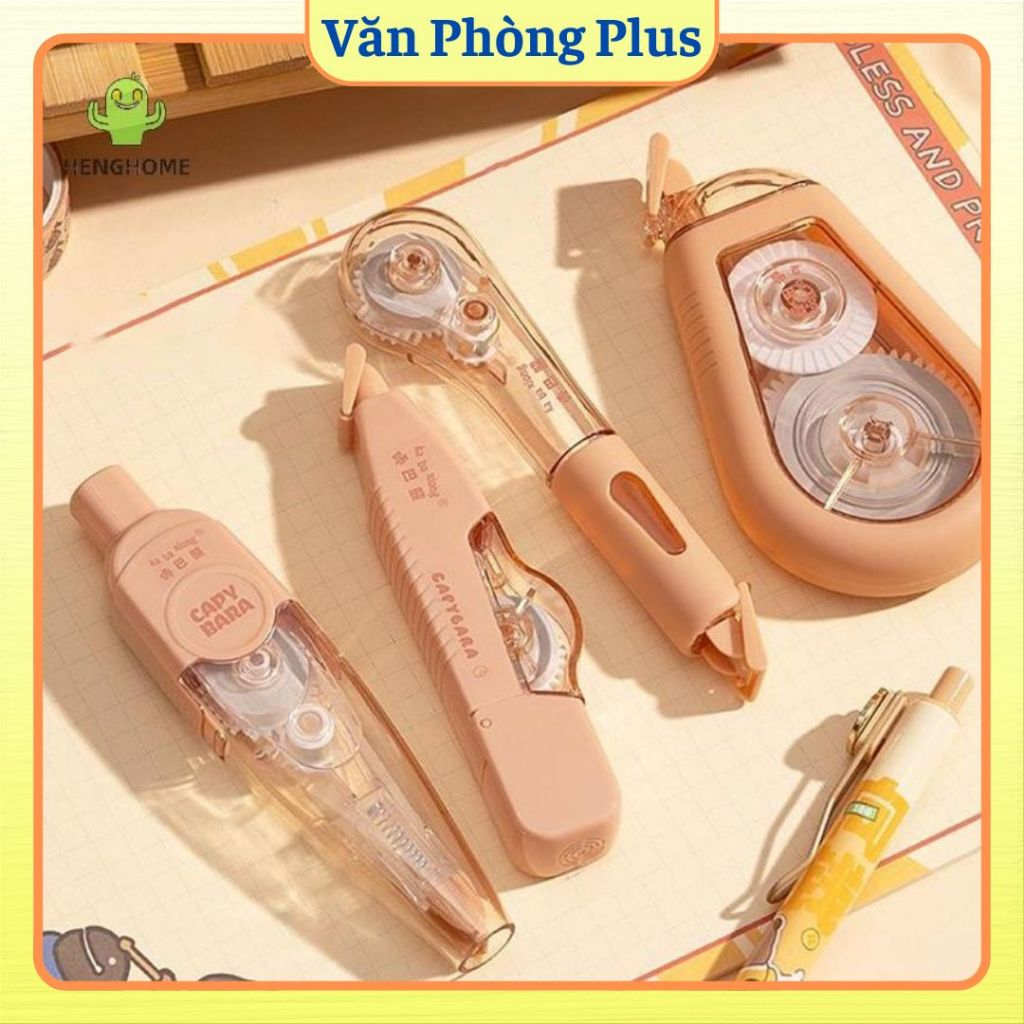 Bộ 4 Băng Xóa Kéo Capybara Dễ Thương vanphongplus Bút Xóa DINO STORE Cho Học Sinh, Sinh Viên