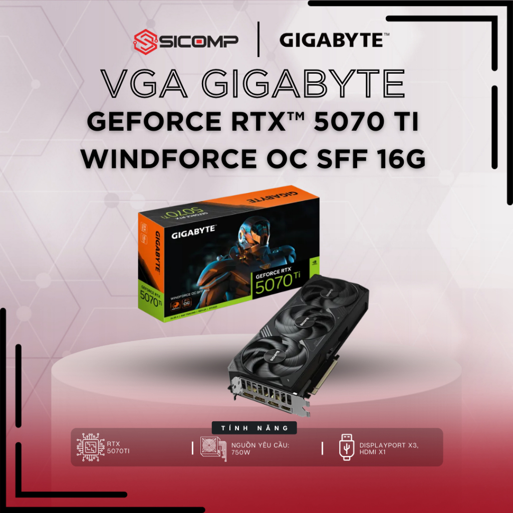 [FV] VGA Gigabyte 5070Ti WINFORCE OC 16GB, CHÍNH HÃNG, BH 3Y