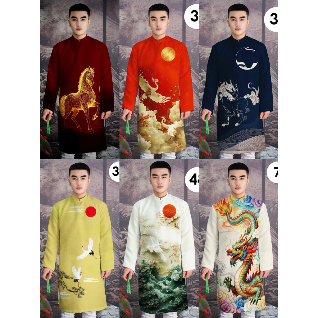 áo dài nam thiết kế nhiều mẫu 2026