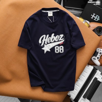 Áo thun nam HEBOZ Star 88 3M, áo phông nam cổ tròn logo thêu cao cấp - 00003103
