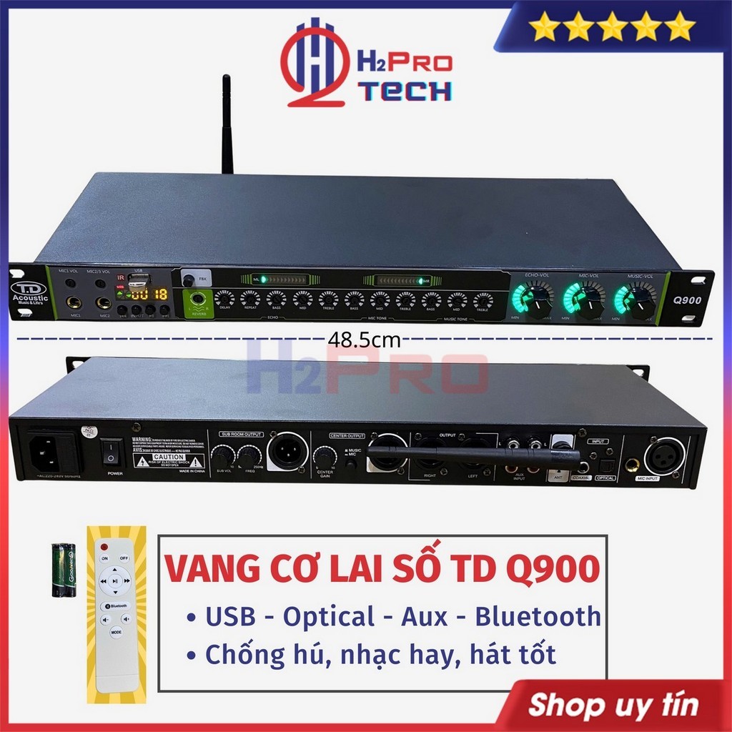 Vang Cơ Lai Số TD Acoustic Q900 Karaoke Chống Hú, Bluetooth – Optical, Reverb Mượt Mà – H2Pro
